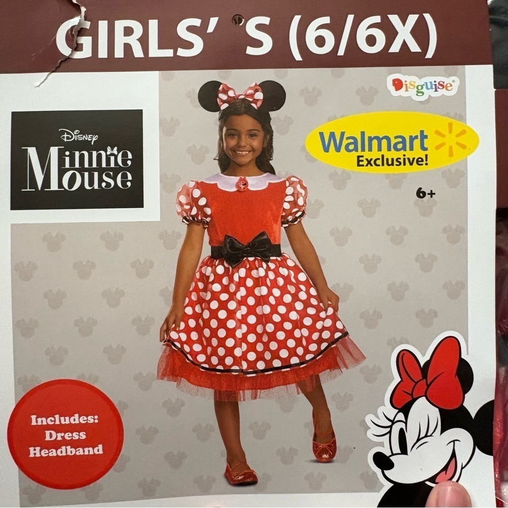 Disney Minnie Mouse Costume Dress NEW Small 6/6X W/ Ears Headband World Land